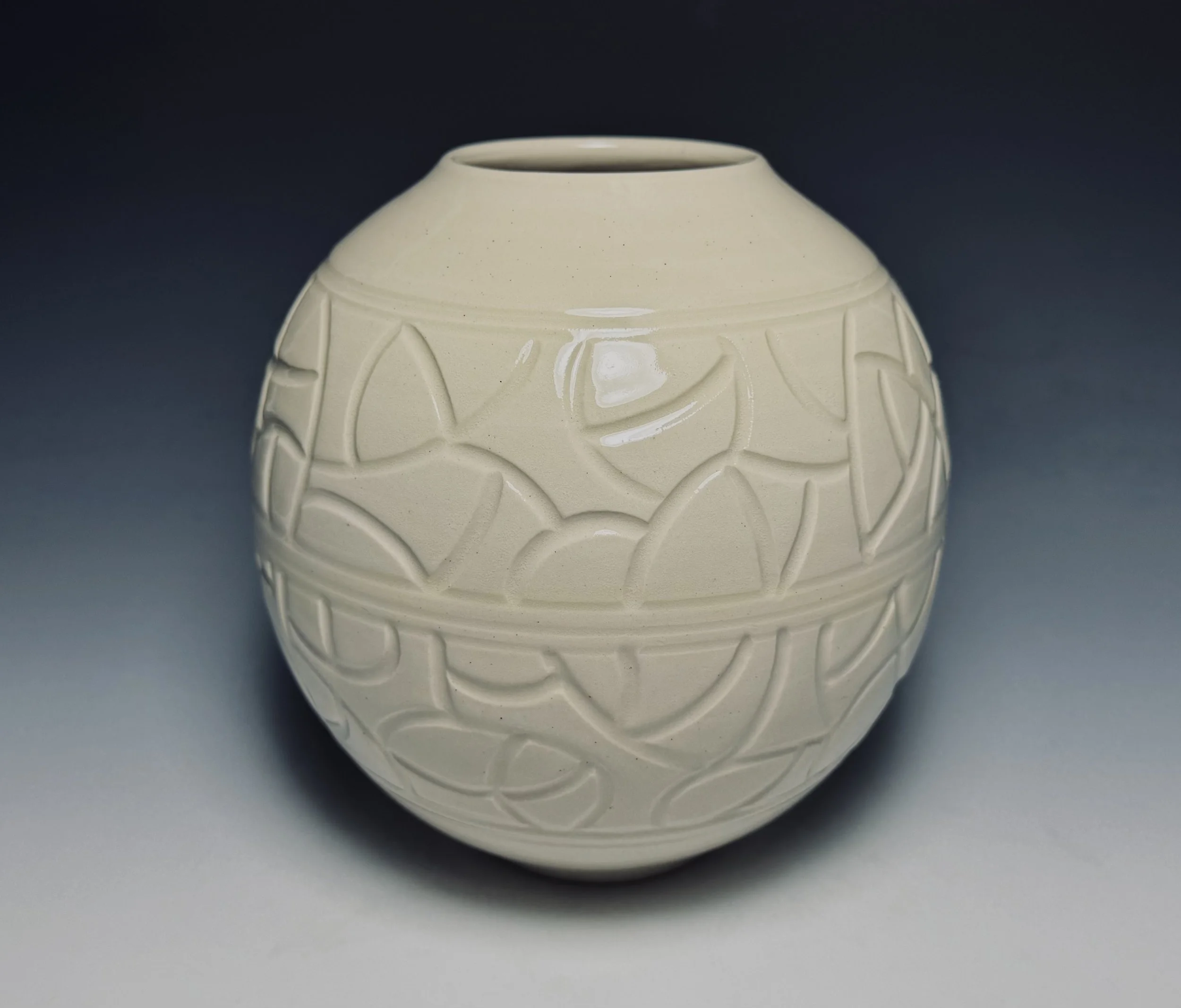 Round Vase With "Stained Glass" Surface