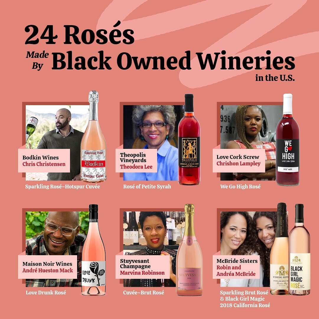 Here are 24 rosés made by Black owned wineries in the US that you can buy right now to celebrate National Rosé day this Saturday and every day after that because in my opinion, it&rsquo;s rosé season all year round 🥳💕 In the weeks to come, I&rsq
