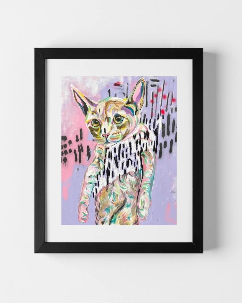 FINE ART PRINT CAT MODERN CONTEMPORARY HOME DECOR PRINT