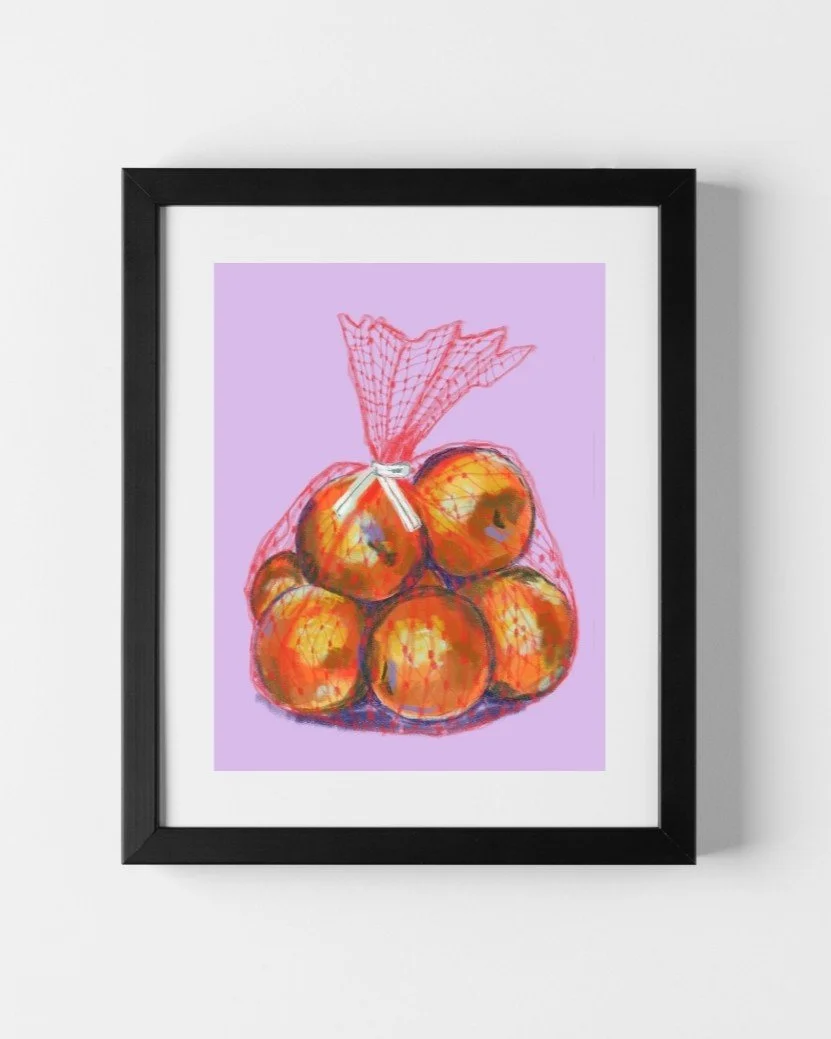 PURPLE ORANGE FINE ART PRINT JOLYN THE ARTIST JOLYN NELSON
