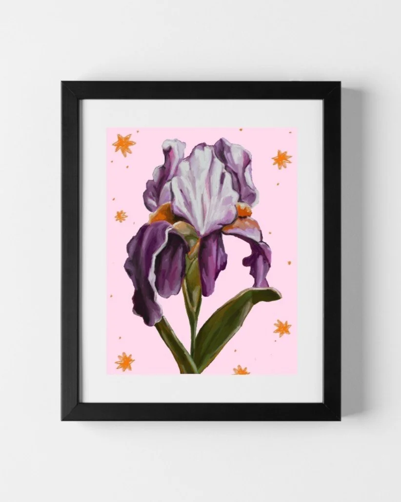 FINE ART PRINT PINK AND PURPLE IRIS JOLYN NELSON