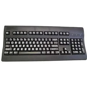 Large Print Keyboard with white letters on black keys