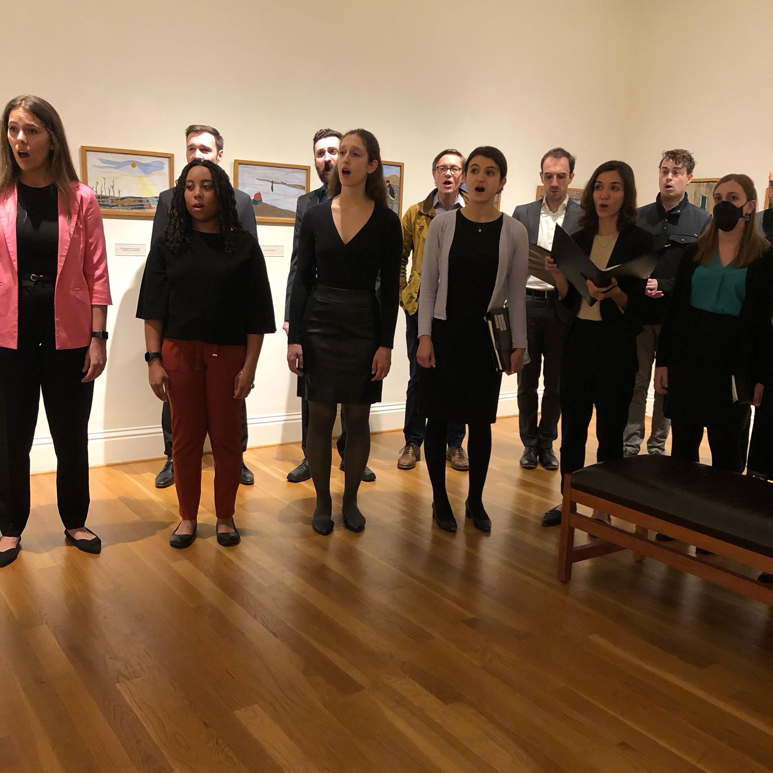#tbt to warmups in an art gallery before an amazing gig at the @phillipscollection 🤯 such a cool experience and such a gorgeous sound!

Any time you want music for your paintings, give us a call! 

#18thstsingers #DCmusic #DCchoir #bestgigever #chor