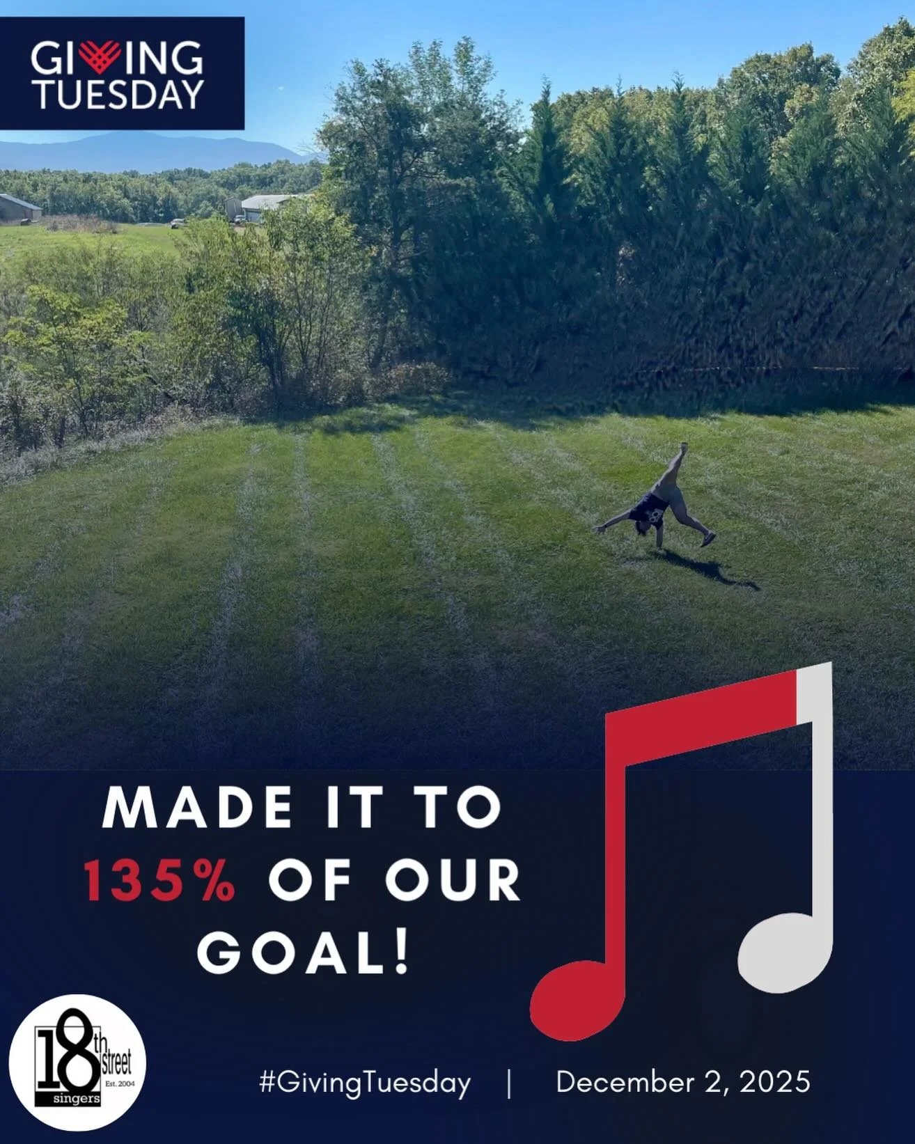 You&rsquo;ve got us flipping with gratitude! What an incredible #GivingTuesday. &hearts;️

We met our goal and the momentum hasn&rsquo;t stopped. Thank you, thank you, thank you to everyone who contributed! 🌟

With a few hours left, we&rsquo;ve reac