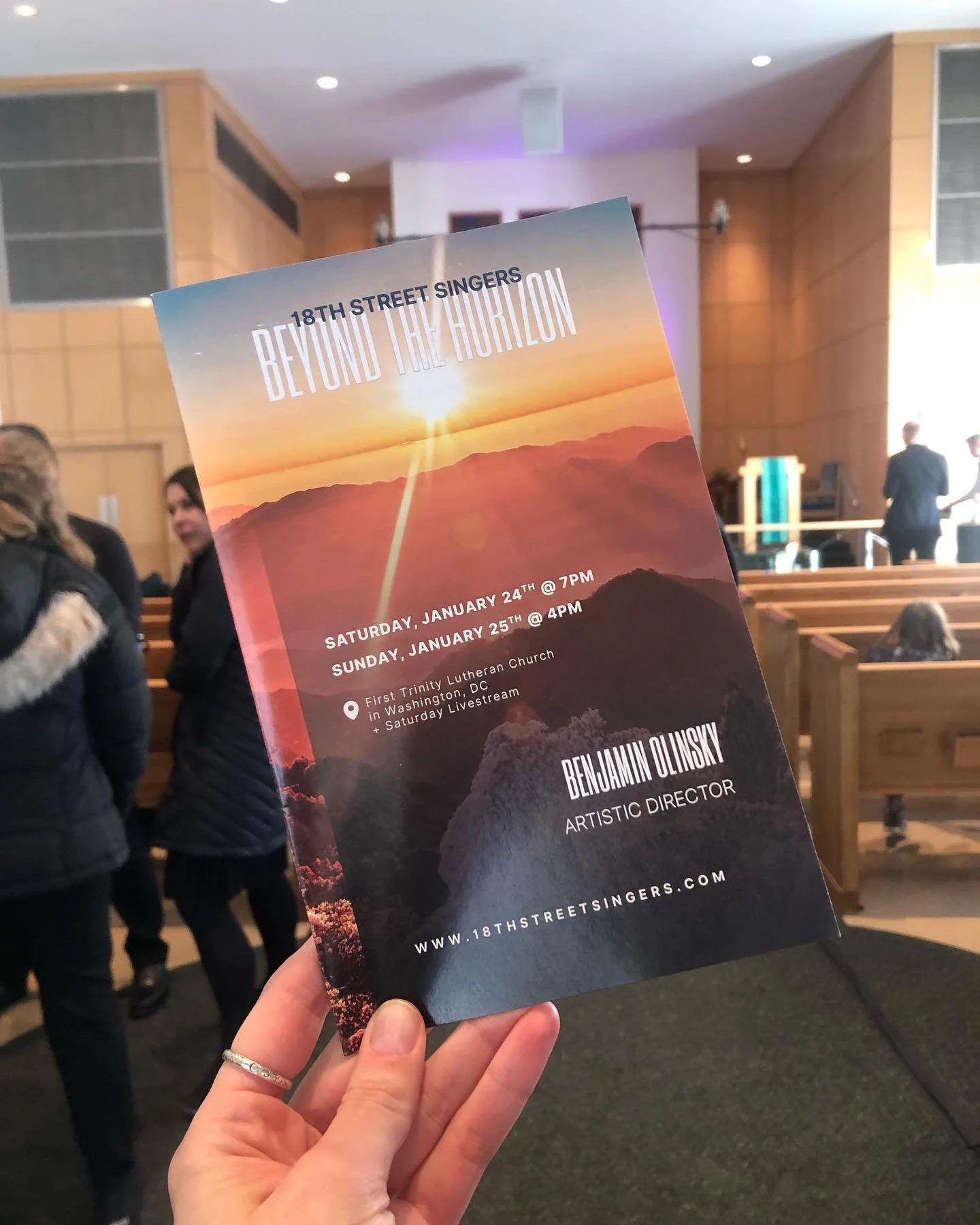 The choir is here and ready for performance #2 of Beyond the Horizon! 🌄 

Tickets are still available online and at the door for those looking for a lovely musical exploration of what we can build together &hearts;️ 

#18thstsingers #BeyondTheHorizo