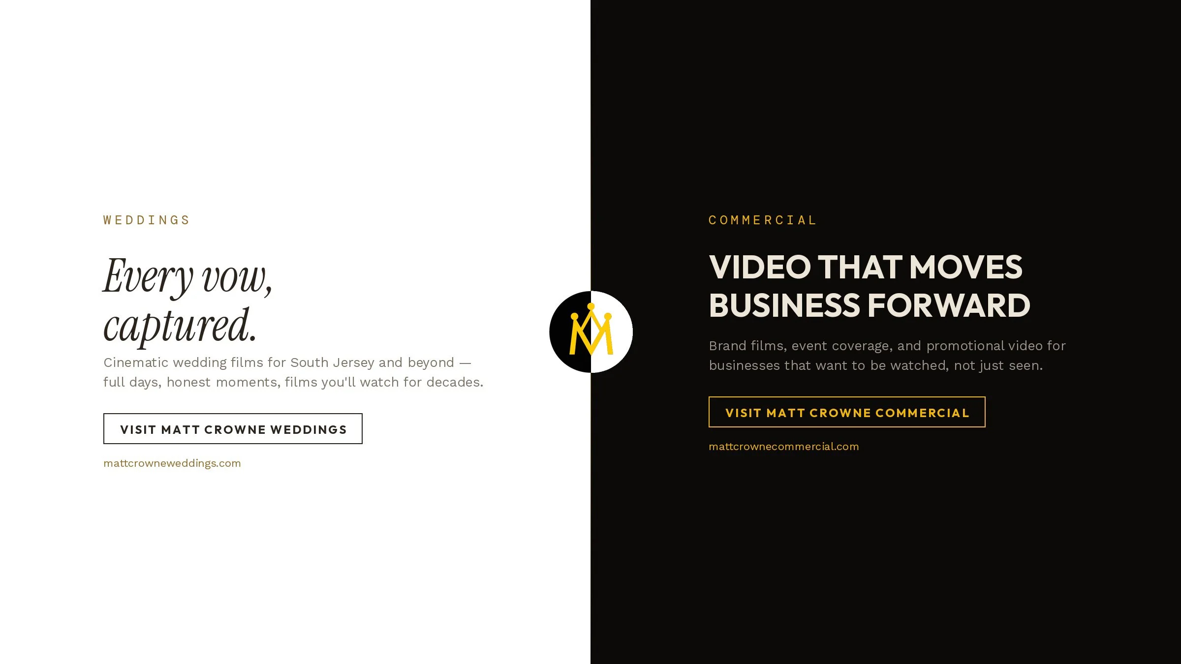 Matt Crowne — Weddings and Commercial Video