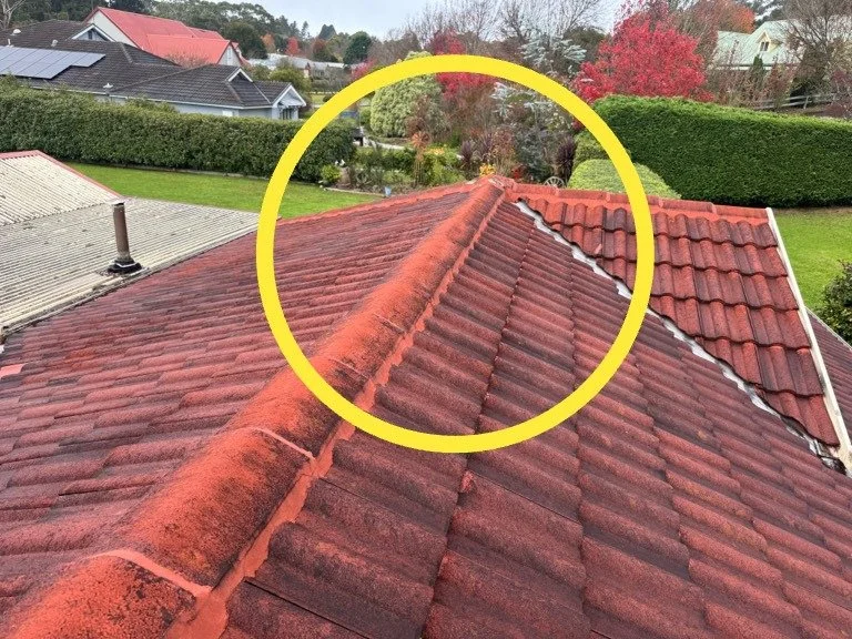 Sagging over Garage roof and front lounge