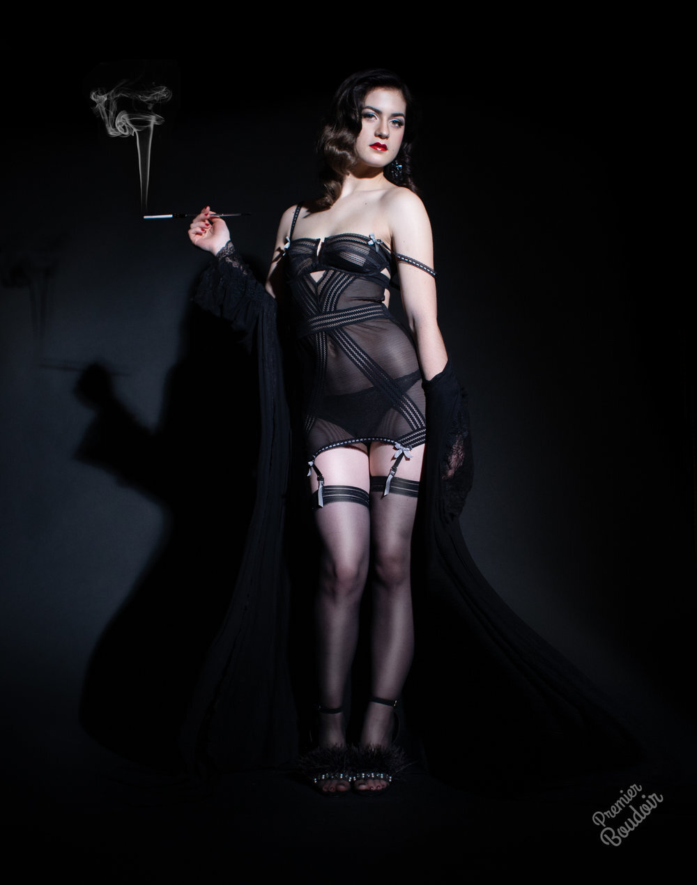Premier Boudoir Cleveland Photographer  glamour hollywood sexy spotlight dramatic dark vixen.jpg