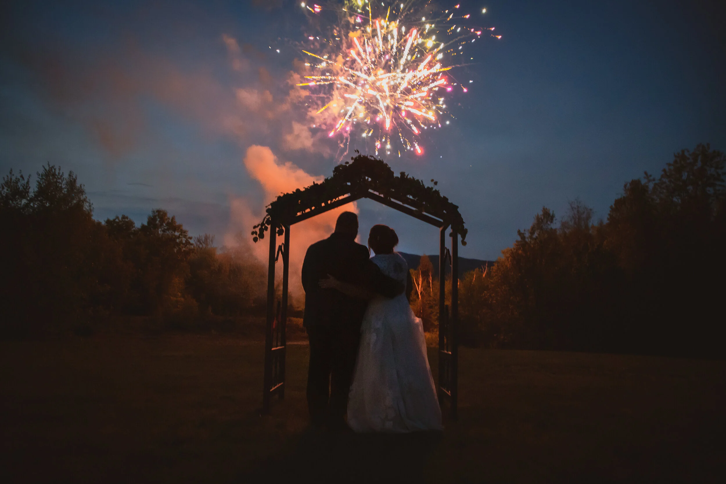  Fireworks at a wedding in Jaffrey, New Hampshire. 