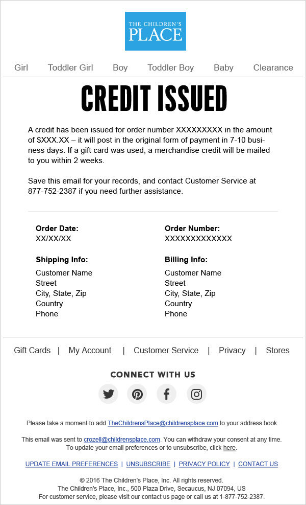 6 Credit Issued