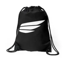 FLF® White Logo Drawstring Bag