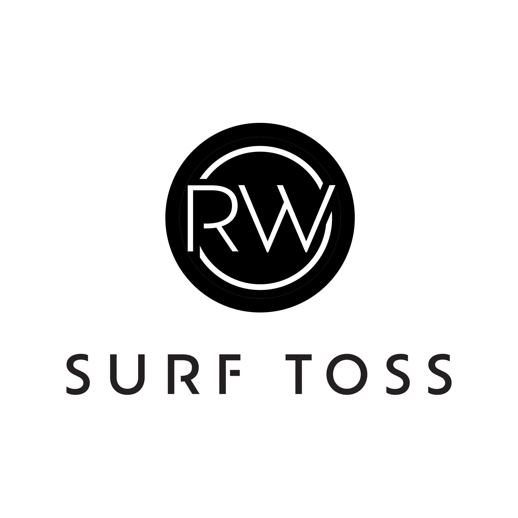 Logo for RWW Surf TOSS with black circular emblem containing the white letters RWW inside