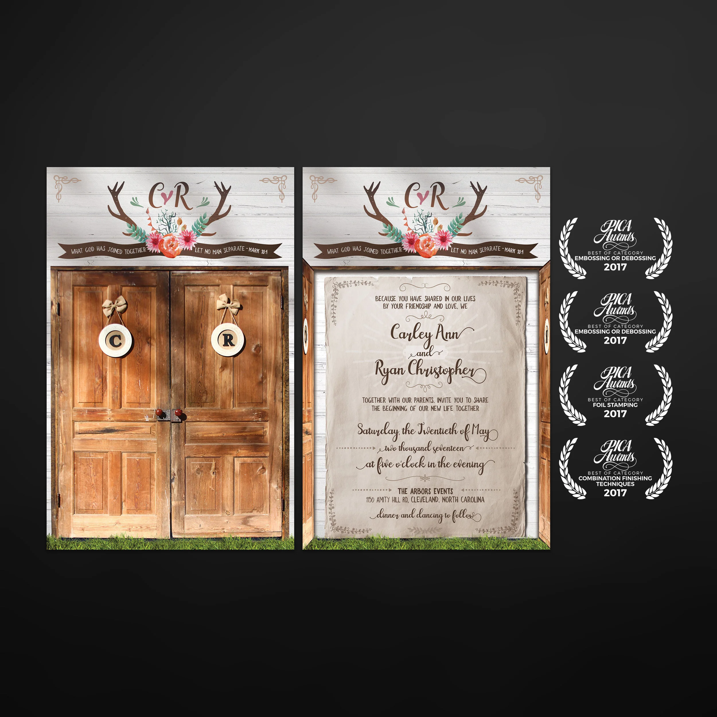 Ryan & Carley Moore Wedding invitation.