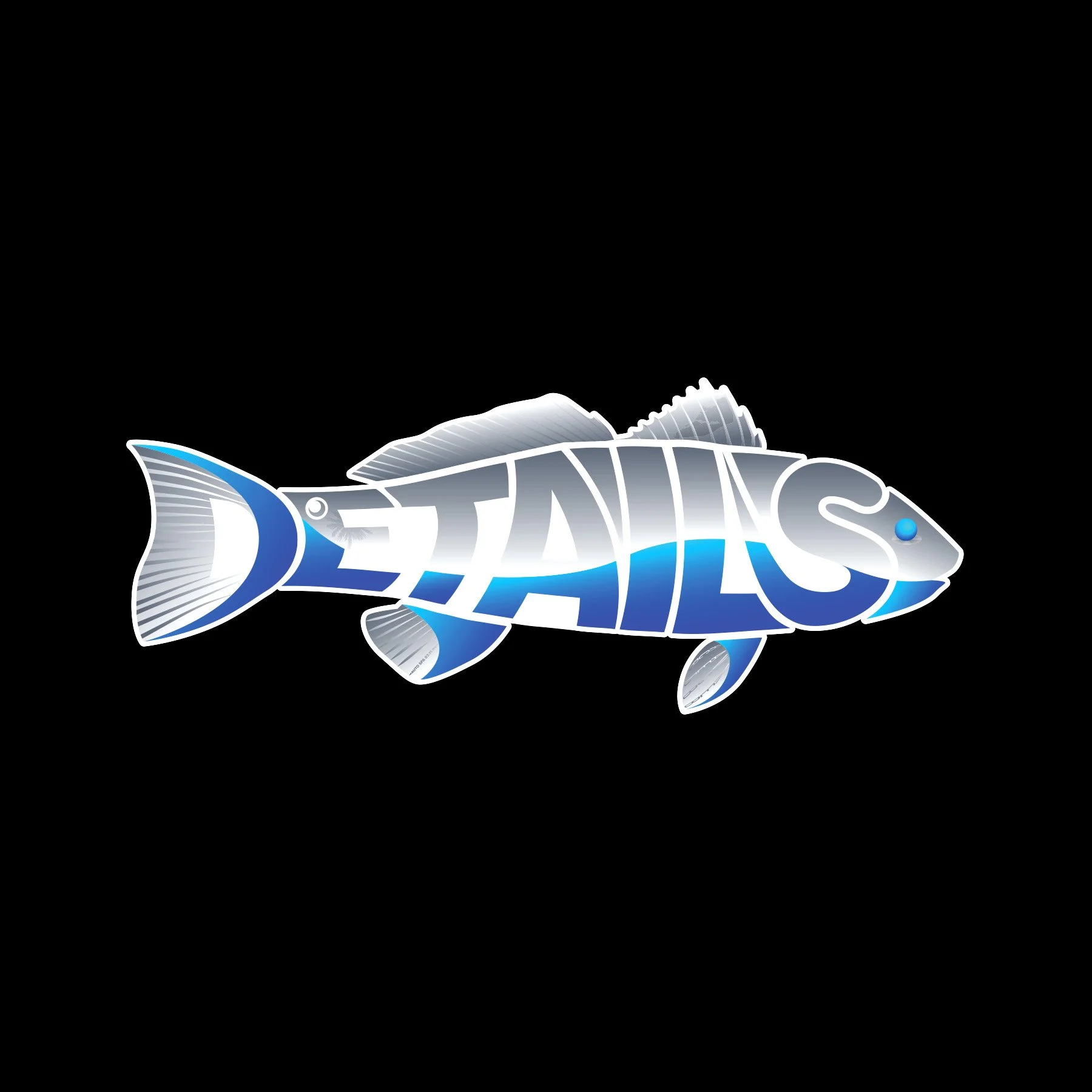 Stylized fish logo with blue and gray colors and the text "SHARK" incorporated into the design, set against a black background.
