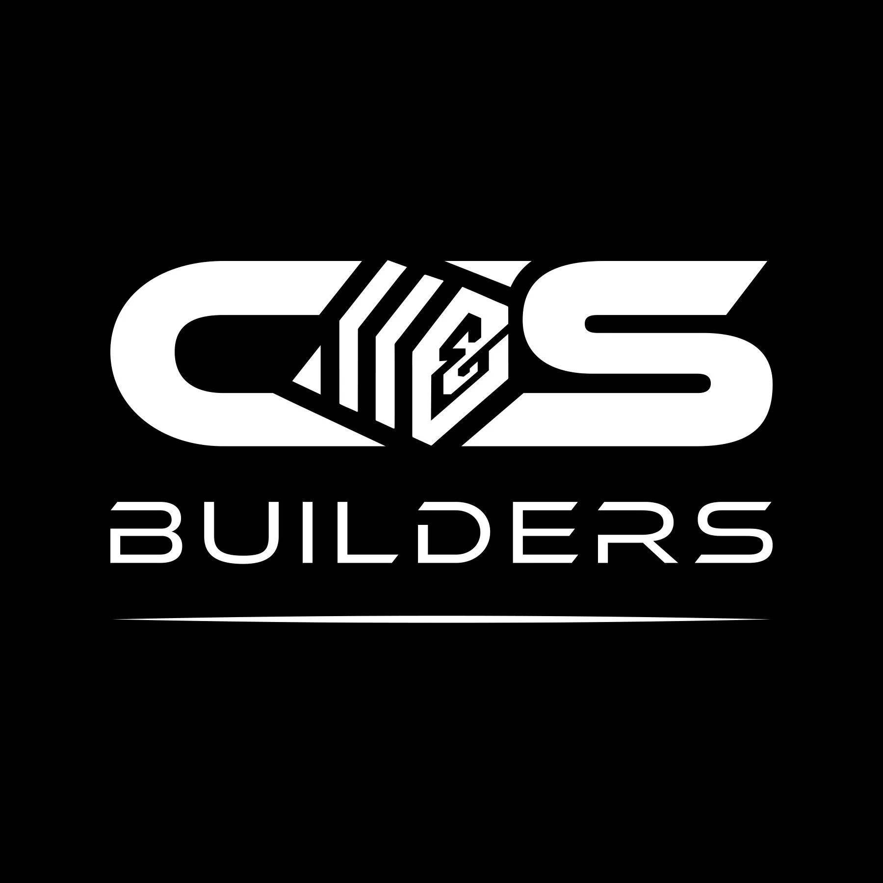 Black and white logo for 'C4S Builders' with stylized letters and a hexagonal shape.
