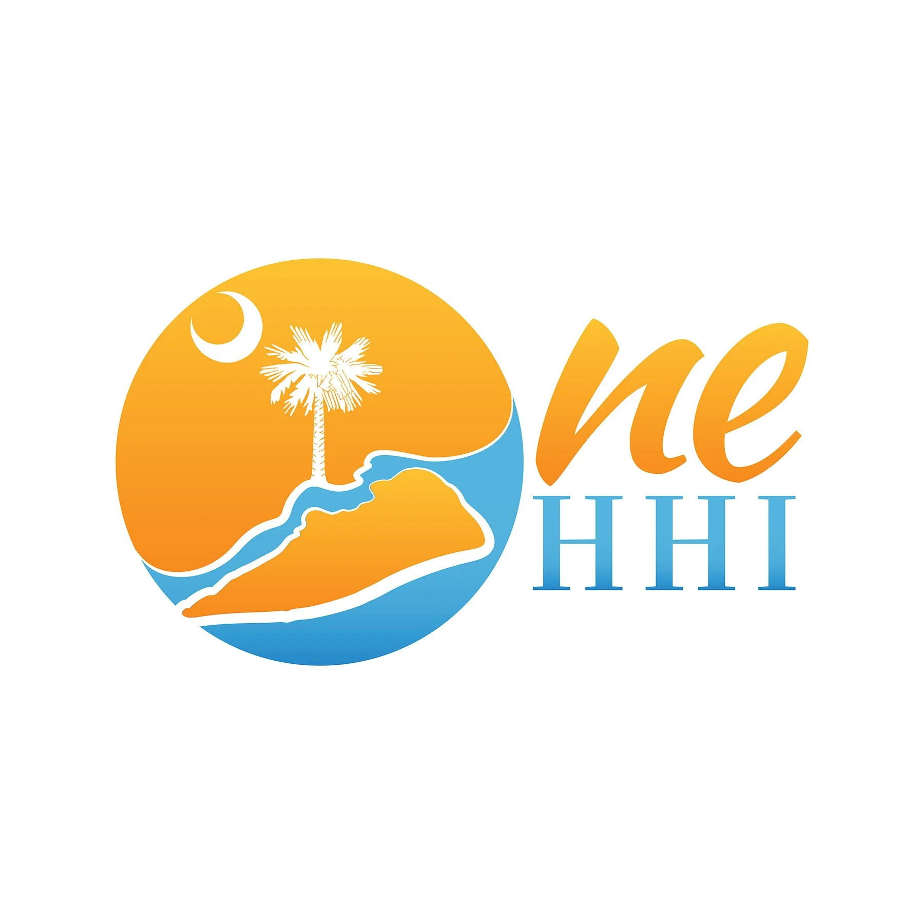 Logo for a vacation resort featuring a sunset, a palm tree, and a beach scene with the words "Vacation" and "Hawaii" in stylized text.