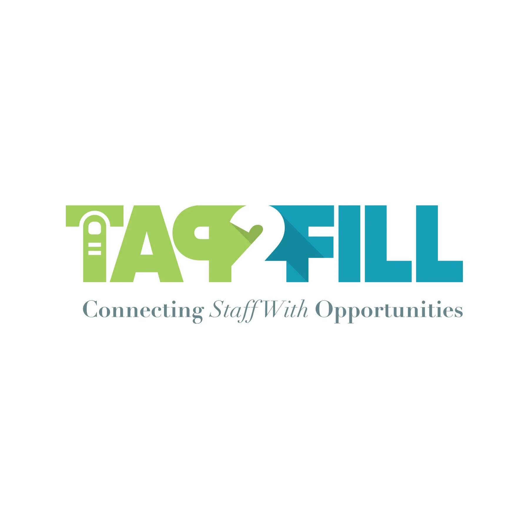 The logo of the SAY 2 FELL organization with green and blue text and a slogan that reads "Connecting Staff With Opportunities."