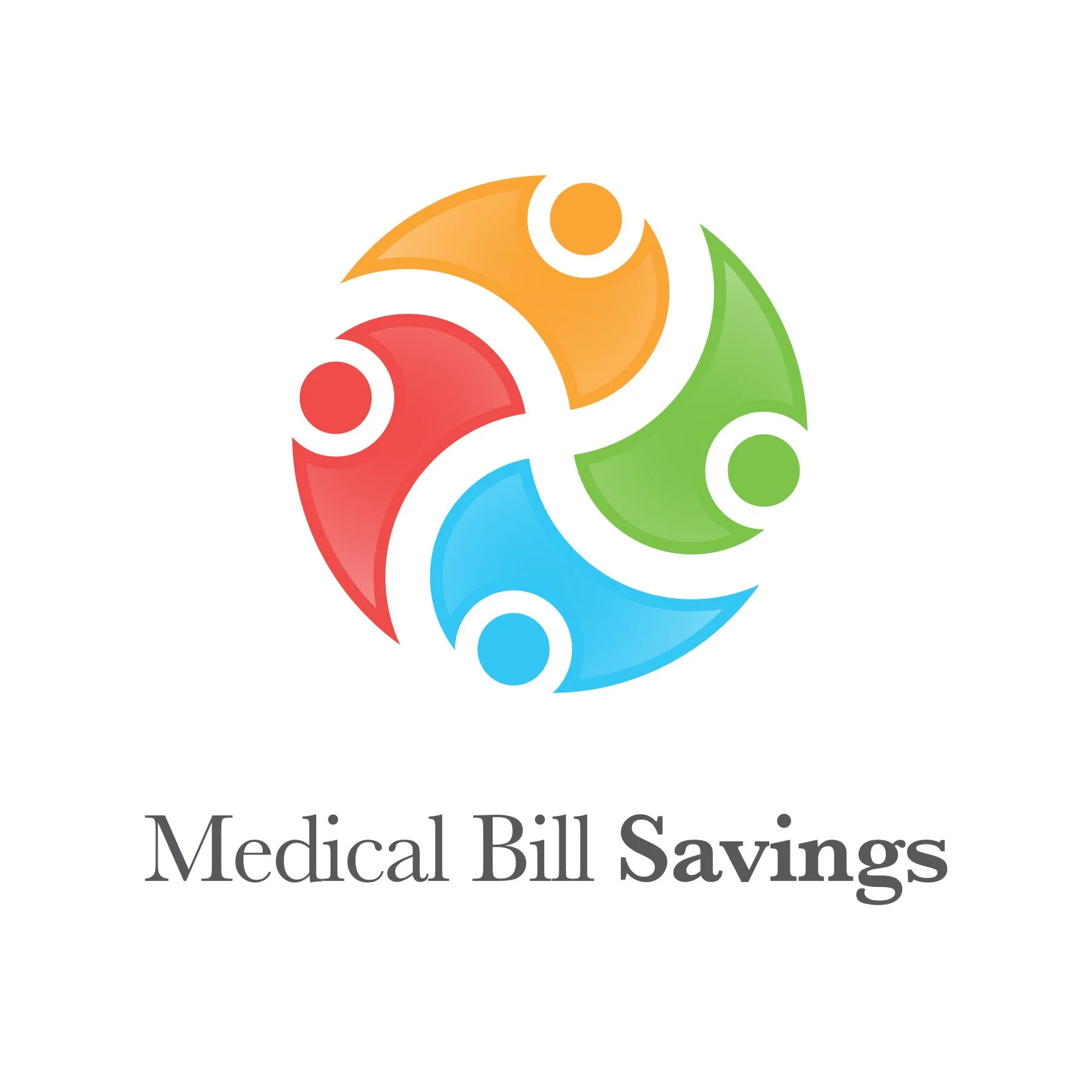 Colorful logo with abstract figures representing people, accompanied by the text "Medical Bill Savings".