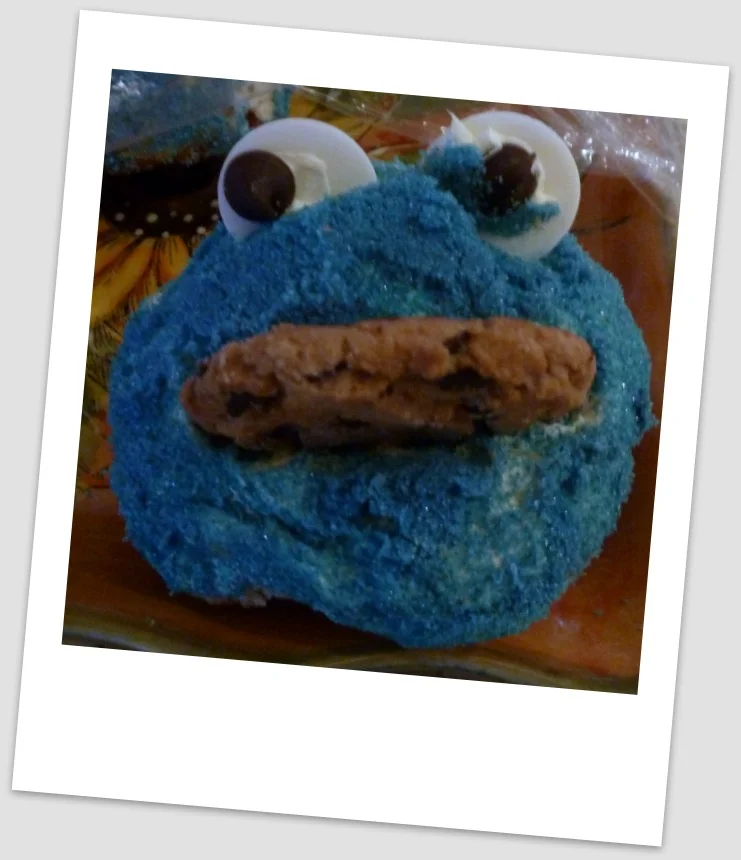 Cookie Monster cupcakes from my daughter's first birthday