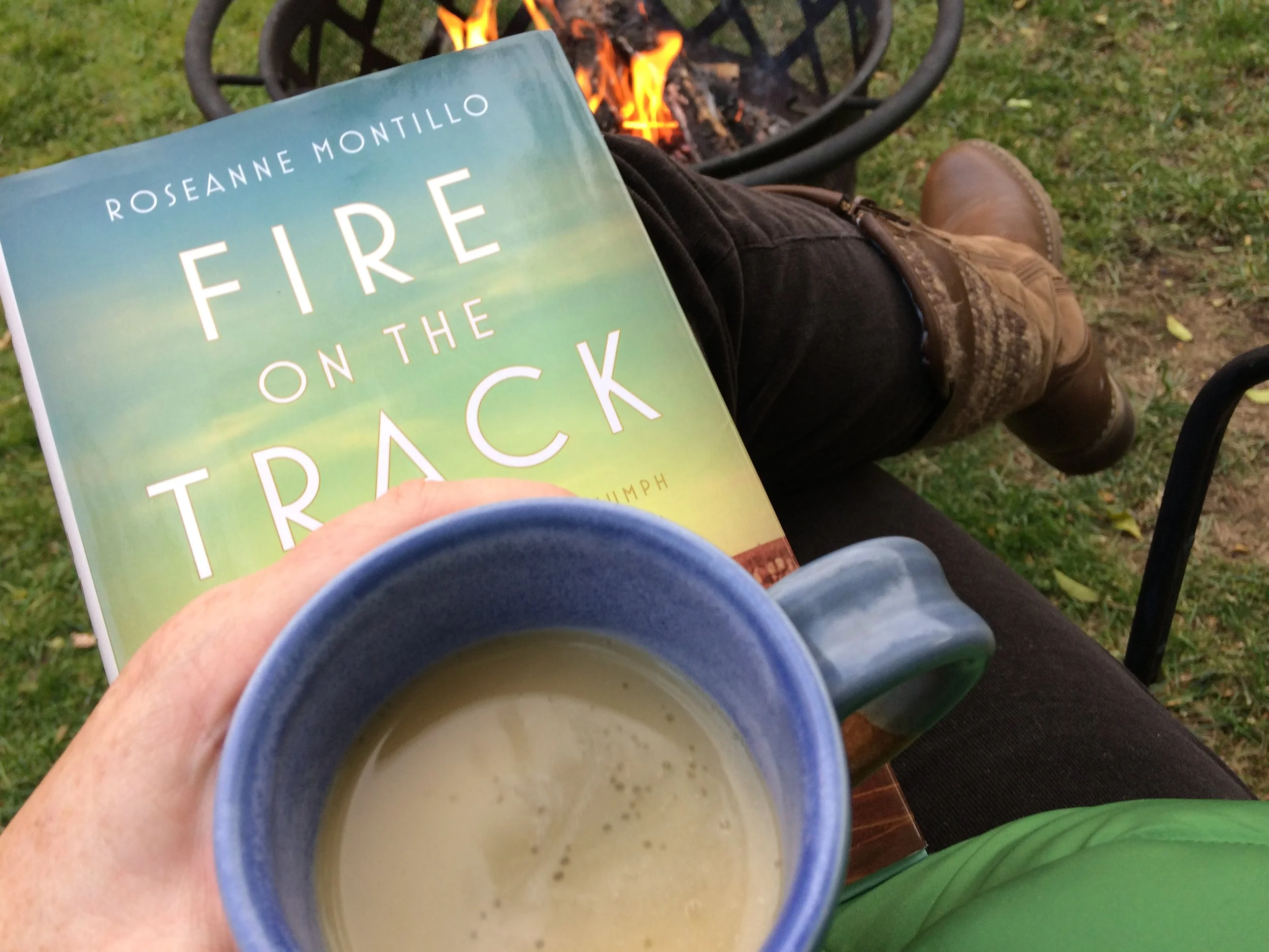 Hot buttered rum and reading by the fire pit = early winter