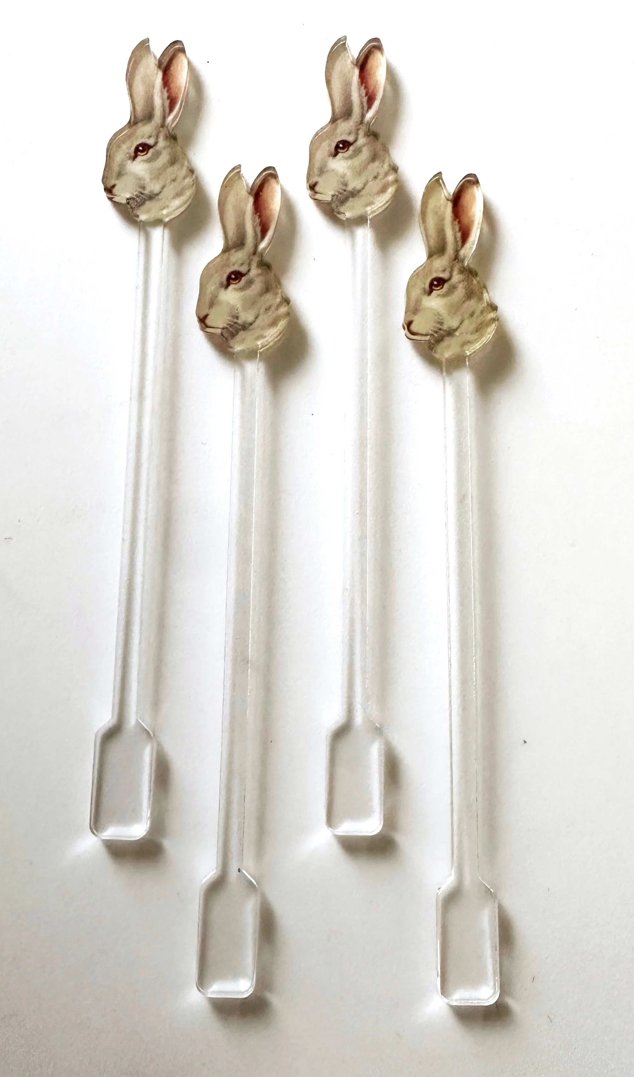 Classic Bunny Cocktail Swizzle Sticks Set/4