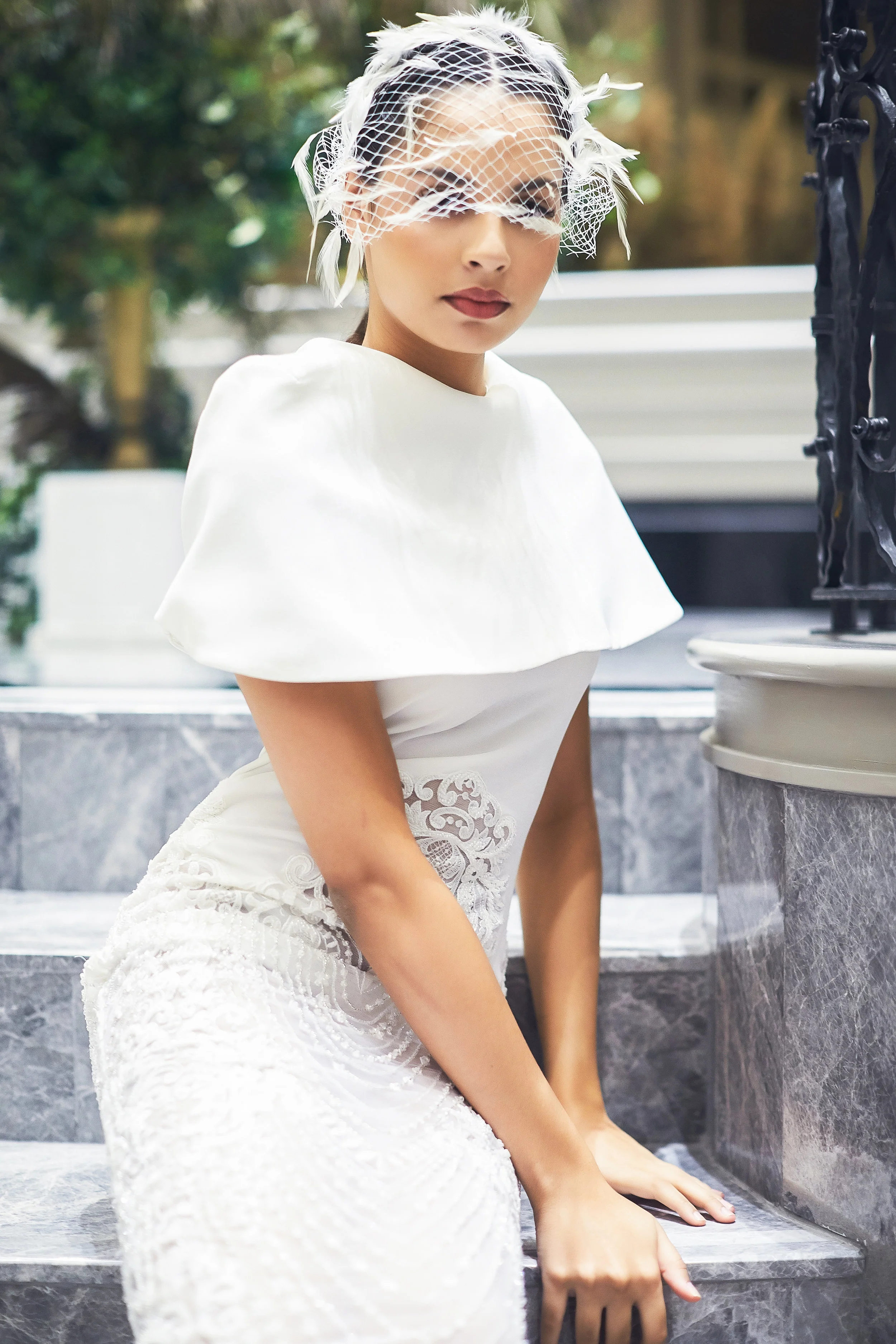 Bridal Wear by Amaze Atelier & Head piece by Bremen Wong Millinery