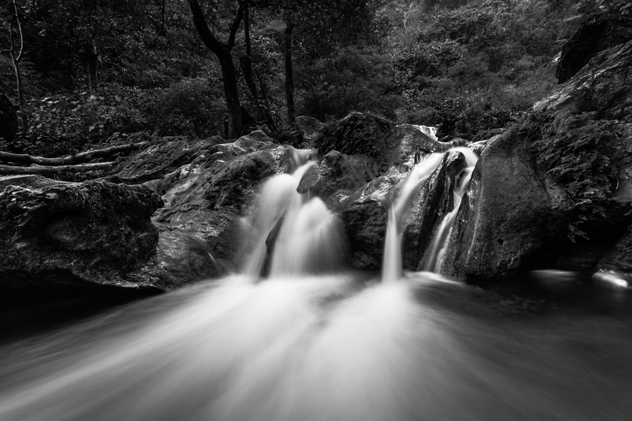 Nir Falls, which is a series of water falls (not just the one pictured), is a popular hiking destination near Rishikesh.
