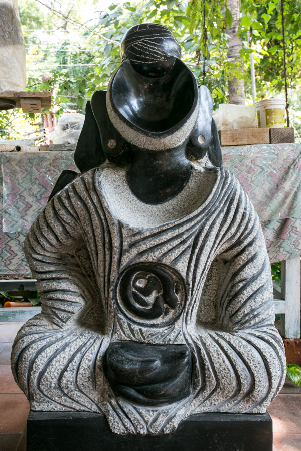  P.S. Nandhan creates granite sculptures abstractly depicting Hindu Gods.