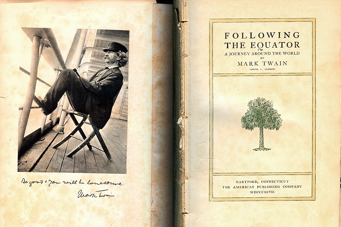 Mark Twain's, Following the Equator: A Journey Around the World, is composed of travelogues inspired by the eminent American writer's tour of Hawaii, Fiji, New Zealand, Australia and India. 
