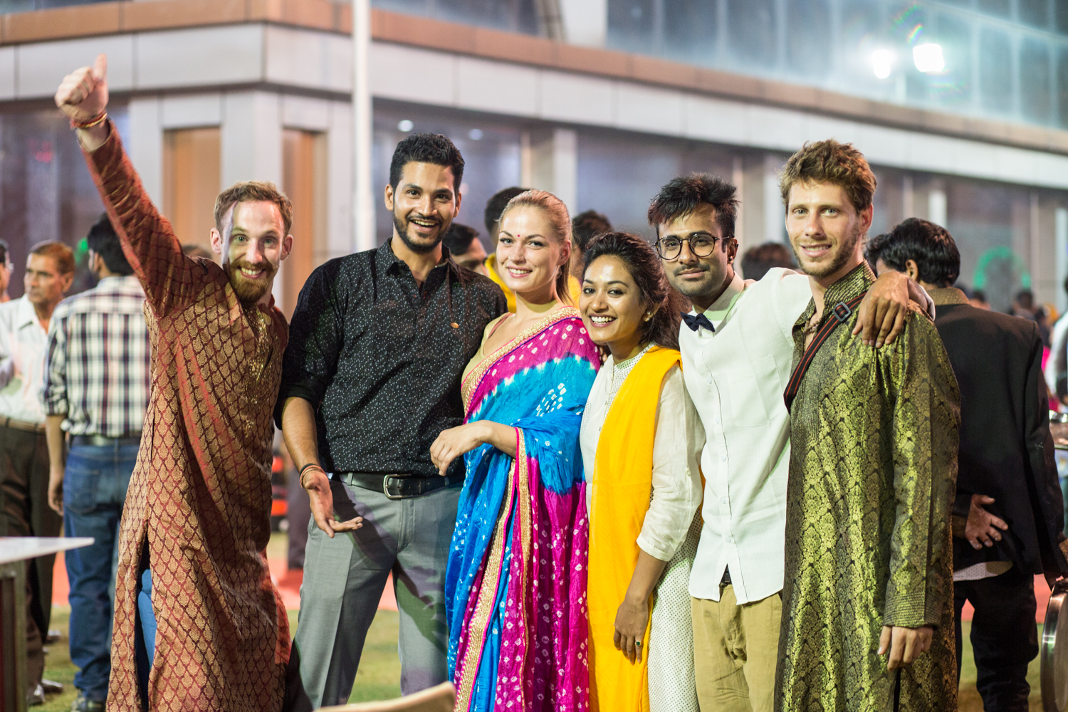 We attended a wedding of one of Hitesh's relatives the weekend we arrived in Jaipur. Frites is on the far left, Hitesh is to the right of Frites, and Amelie to the right of Hitesh. 
