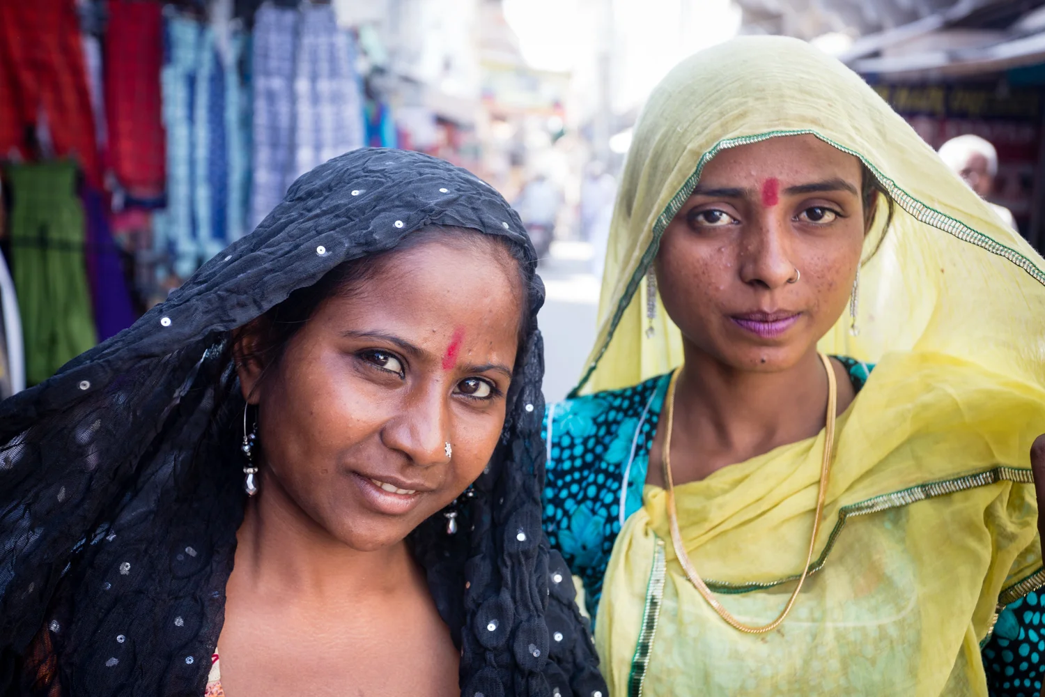 Beggars in Pushkar's main bazaar. 