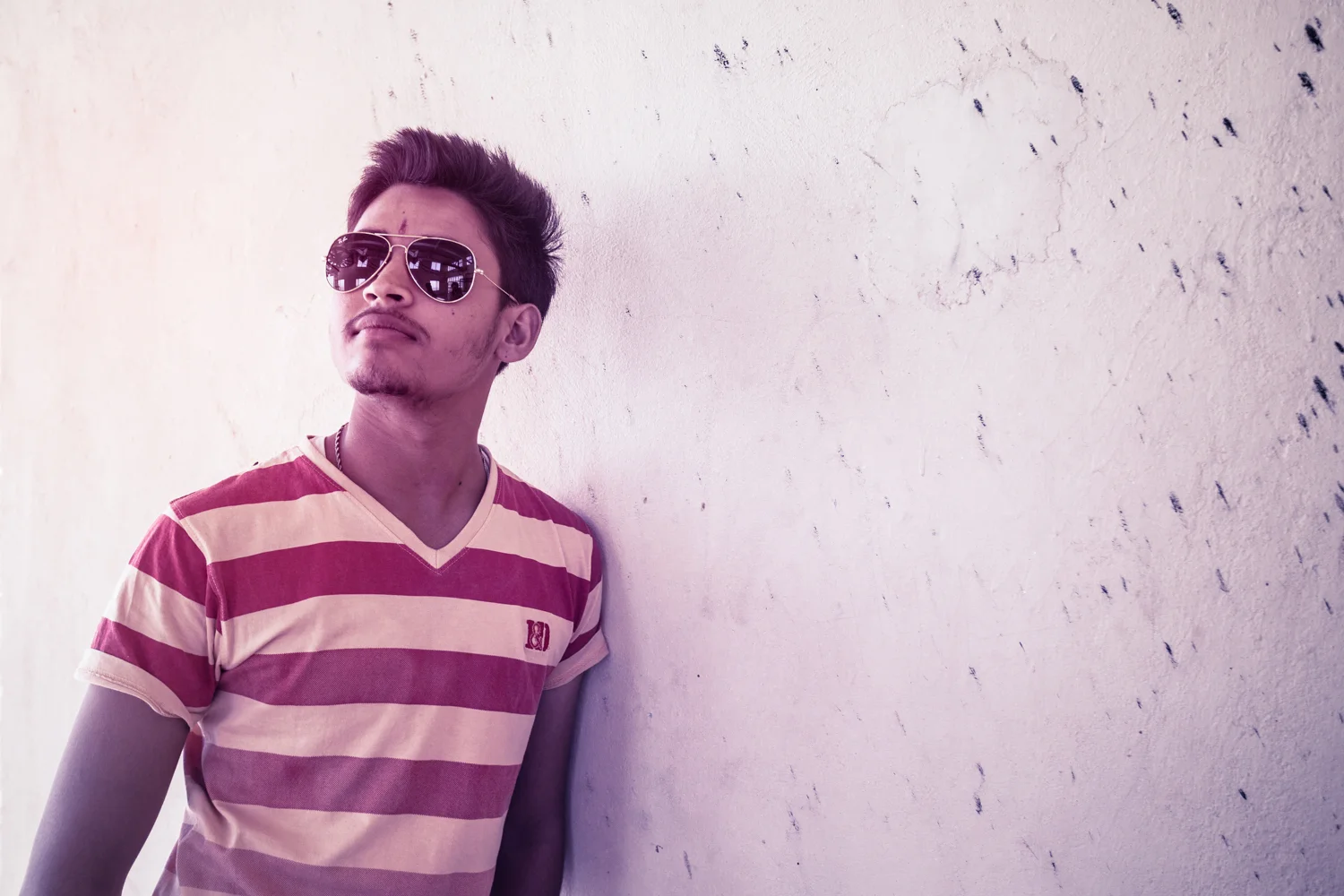 Shubmam, who is studying design, asked me to produce a fashion-style image of him.