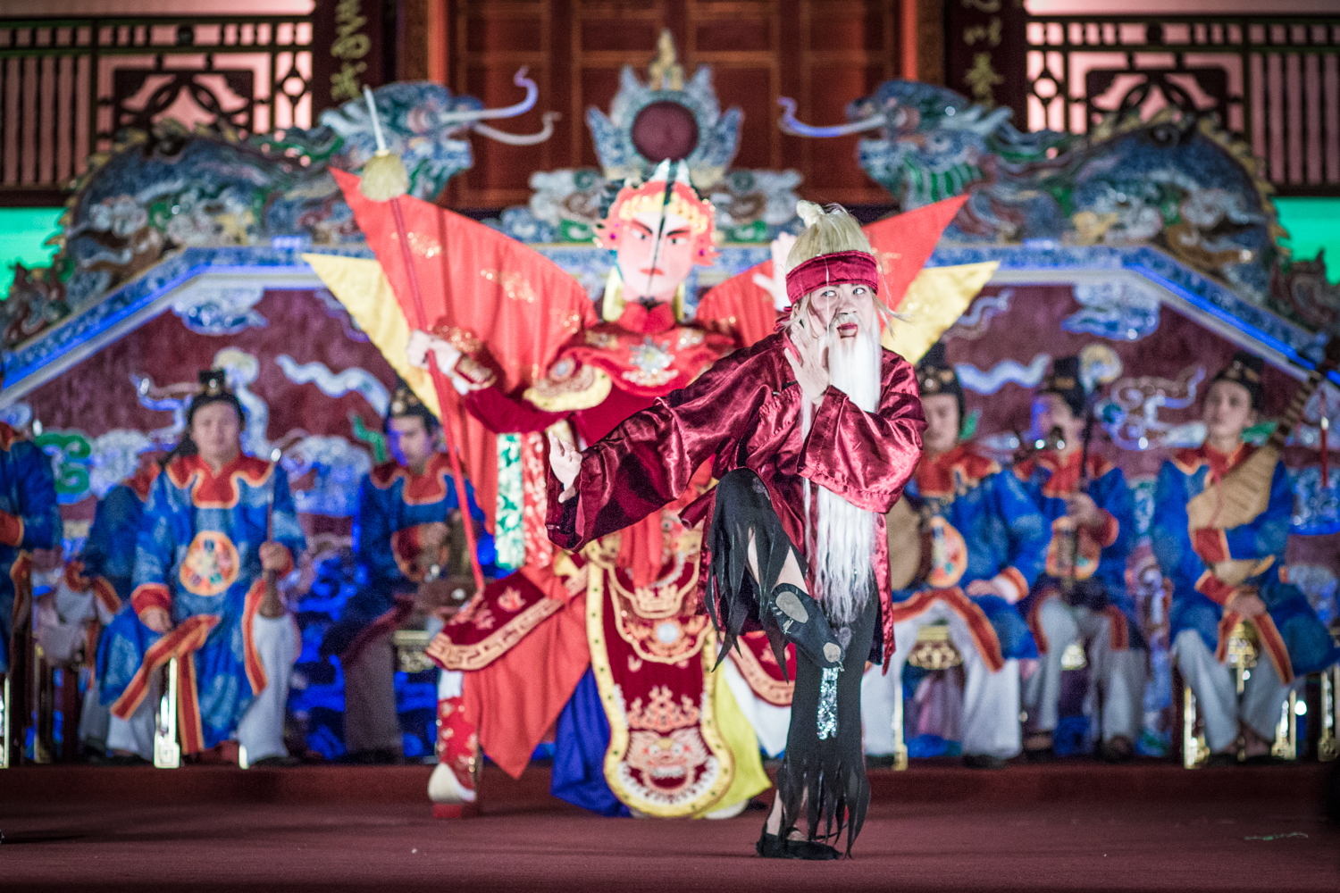 Performance of royal court music and dance at the Imperial Citadel in Hue. 