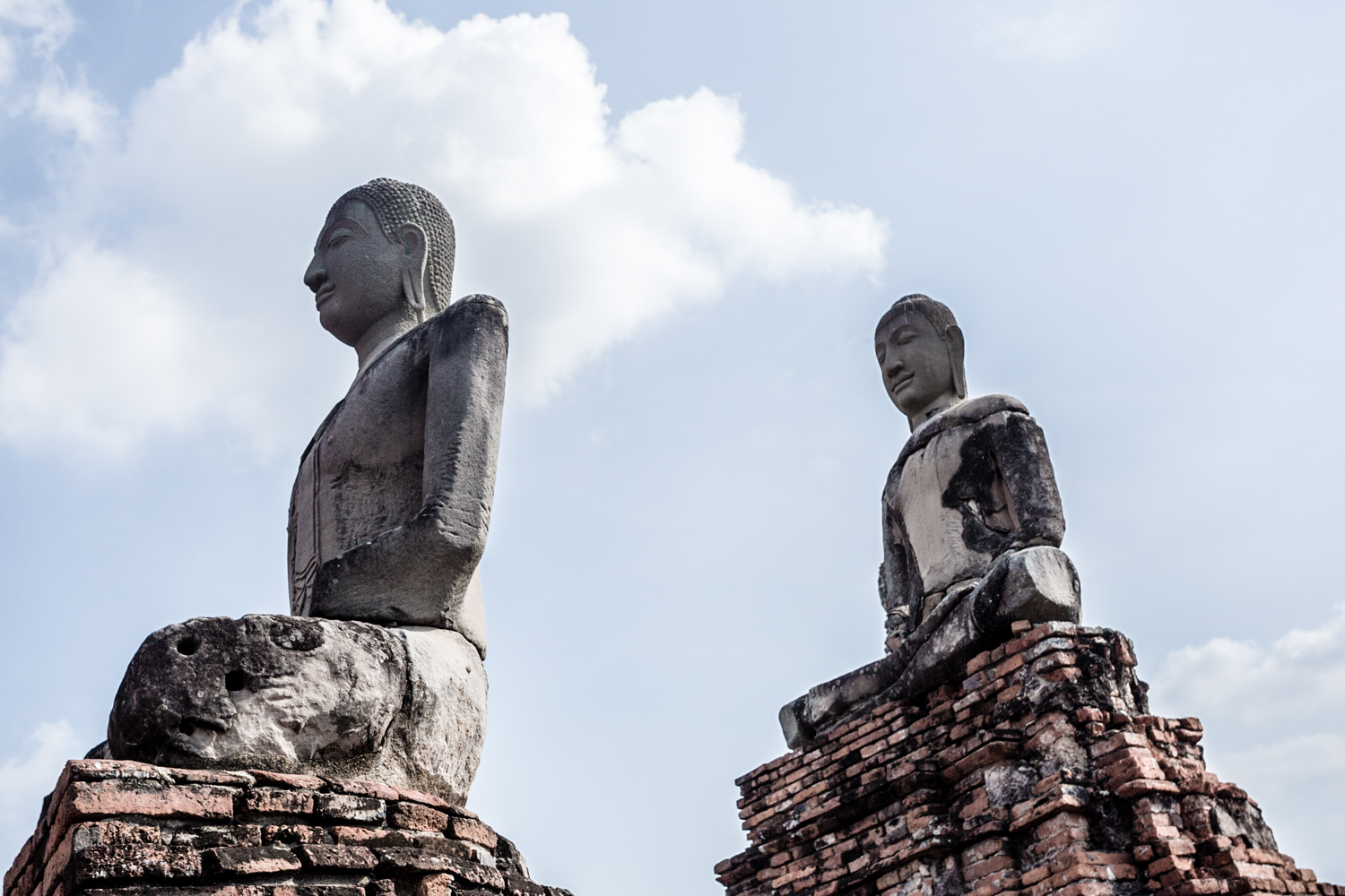 Buddha statues at Wat Ratchaburana, one of Ayuthaya’s better preserved temples.