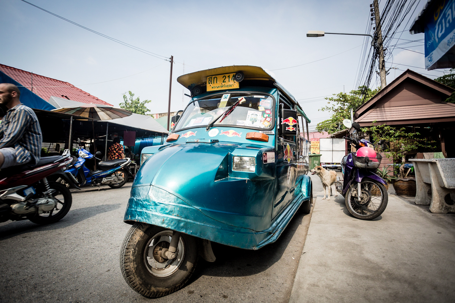 All the tuk-tuks in Ayuthaya have variations of this unique retro look. 
