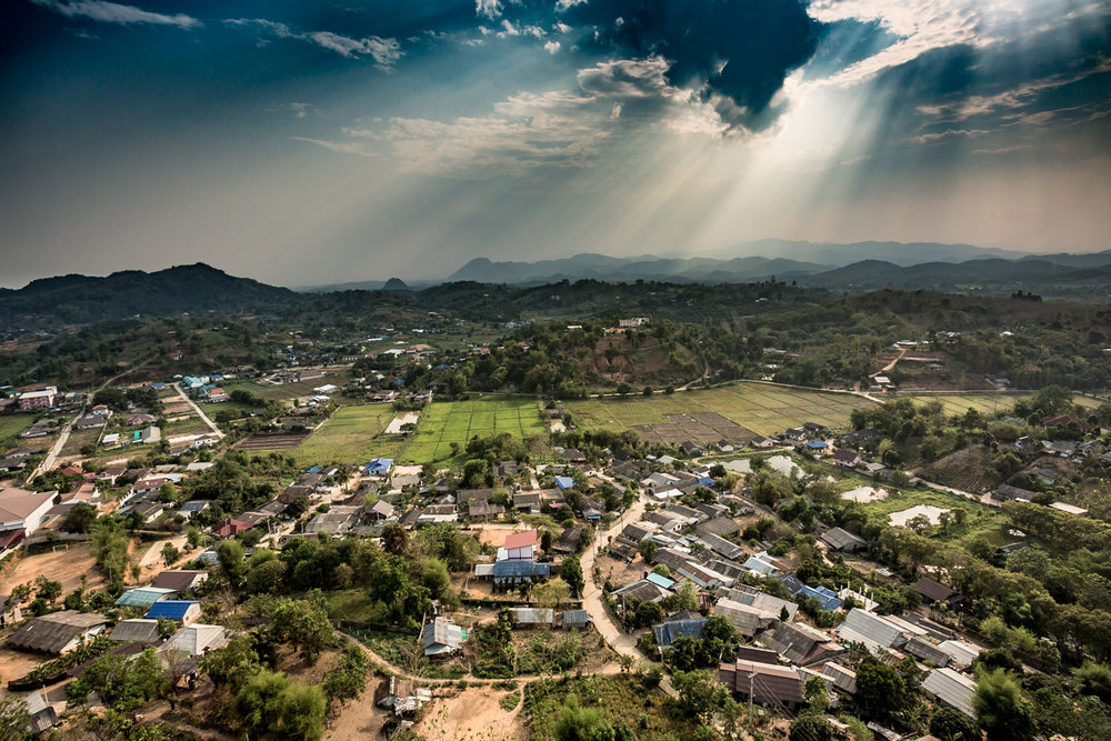  The surrounding countryside viewed inside the Buddha's head.&nbsp; 