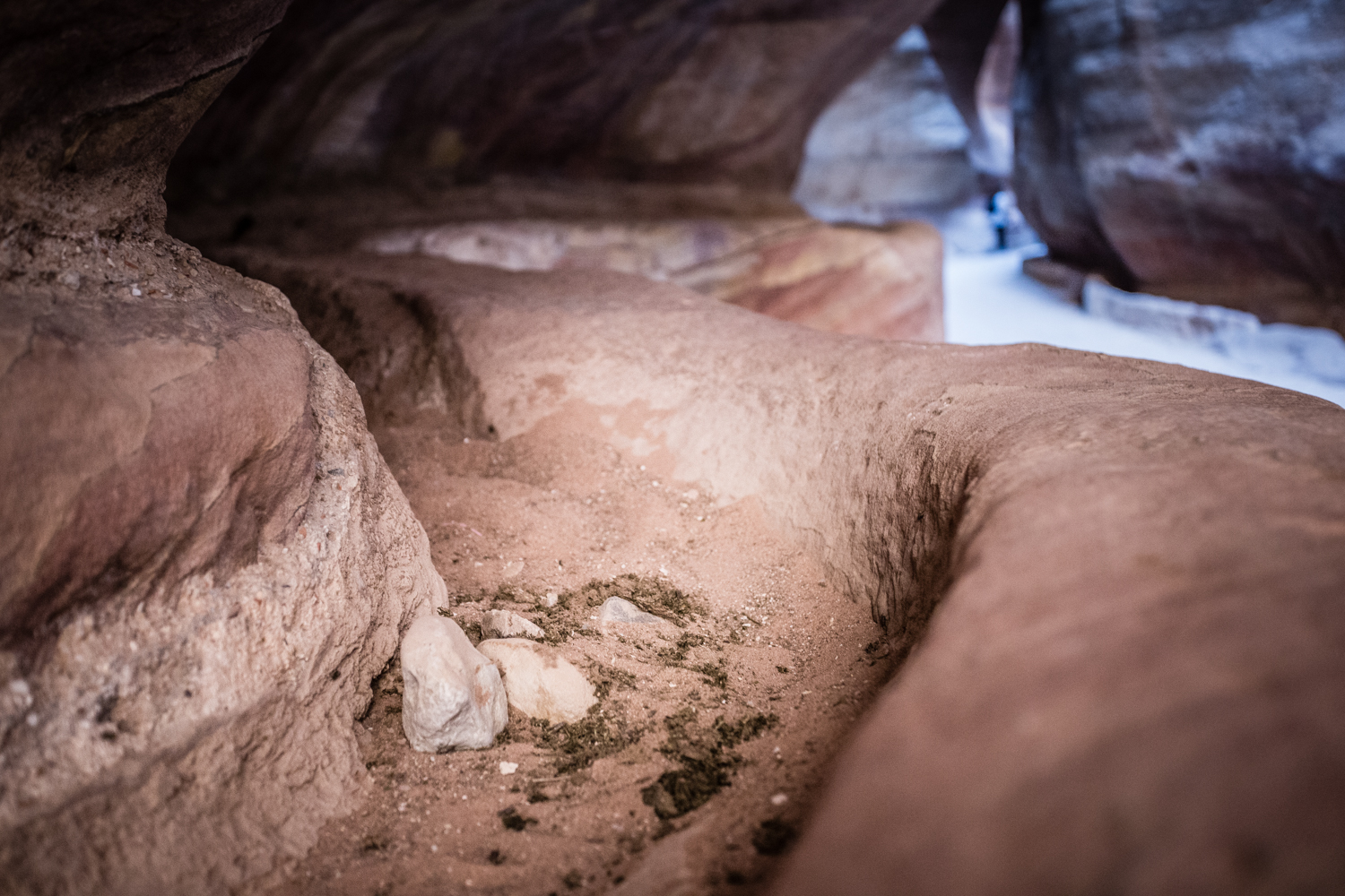 The ancient Nabataeans invented ingenious water techologies—such as this aqueduct—which carried water from outside the city through the Siq. 