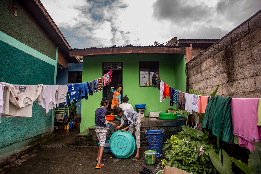  Laundry day at at Fikir House, one of the two group homes.&nbsp; 