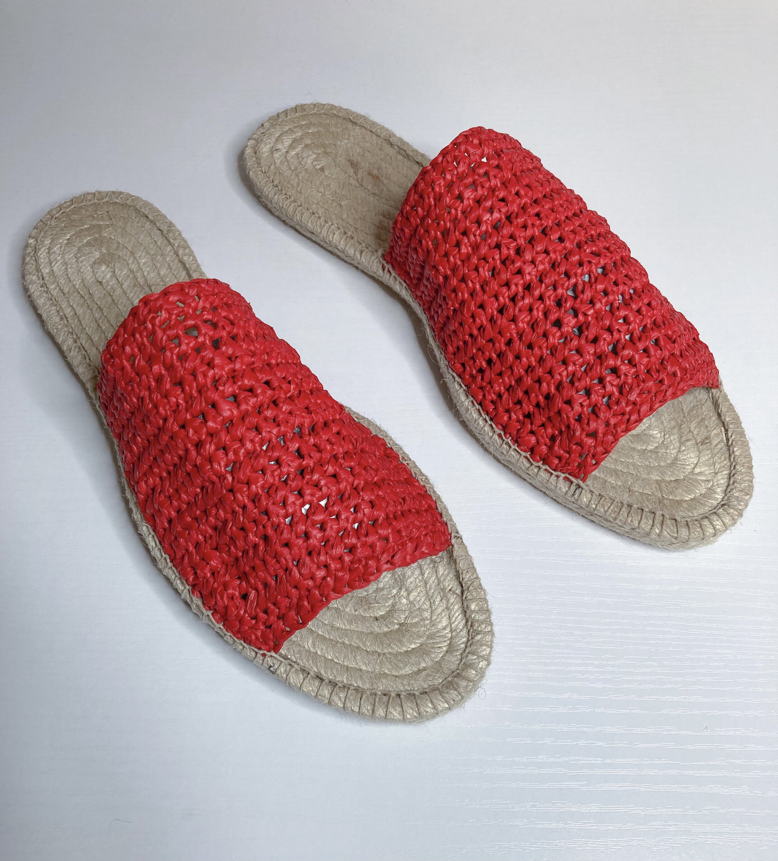Crochet Red Slide Sandal