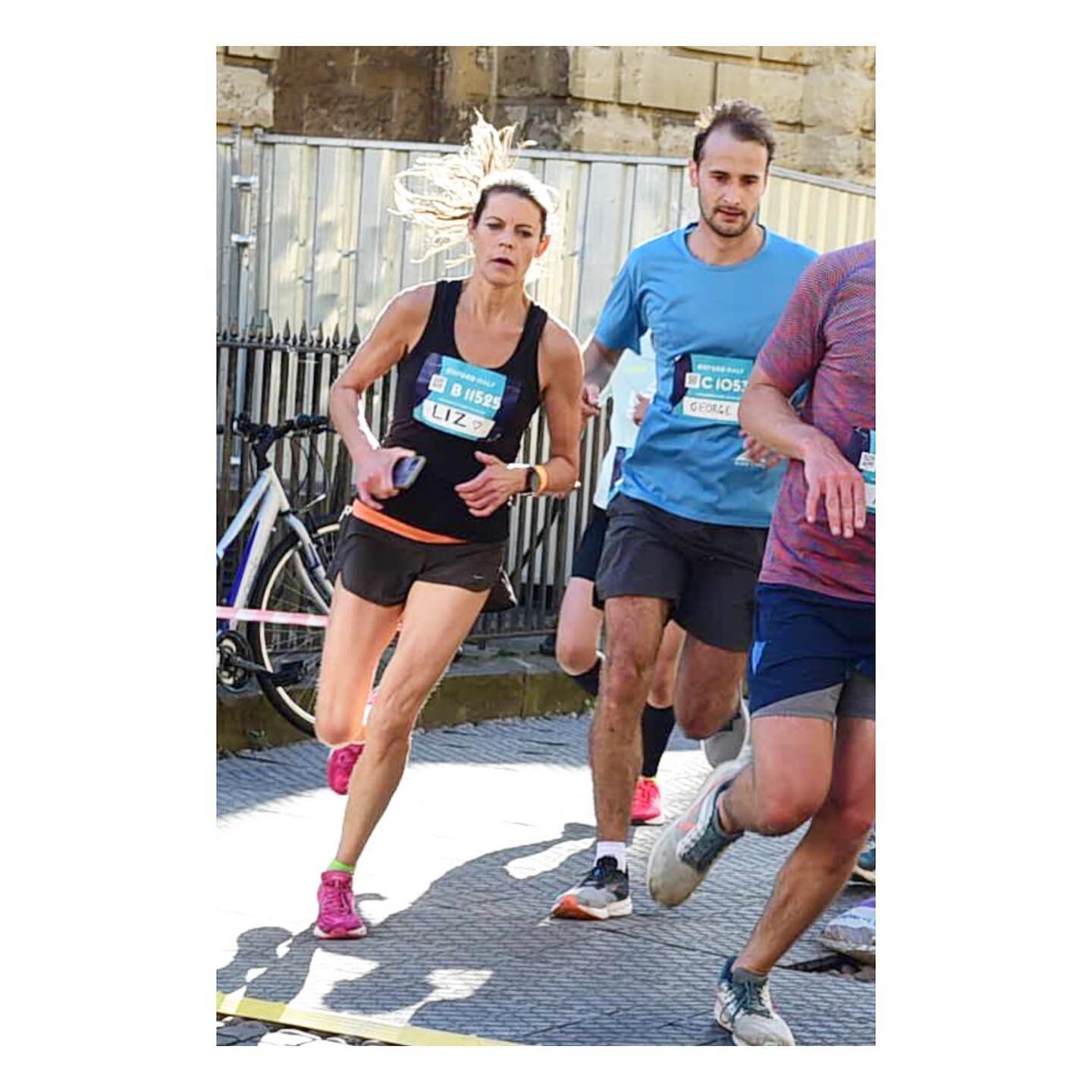 I like this one. 
We are 400m from the end of the half marathon, curling around the Radcliffe Camera on that perfect October morning. 

There are people cheering but you can't hear them at this point; you're in tunnel-running now, just going for the 