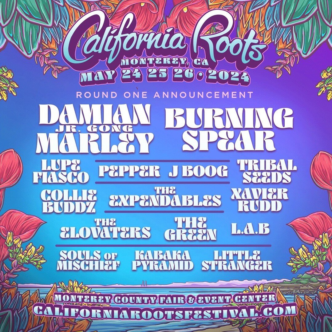 #caliroots HOW WE FEELIN?!! ❤️ The round 1 announce is here 👀

🚨 ROUND ONE ANNOUNCE 🚨
@damianmarley
@officialburningspear
@lupefiasco
@pepperlive
@jboogmusic
@tribalseeds
@realcolliebuddz
@theexpendables
@xavierruddofficial
@theelovaters
@thegreen