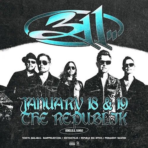 @311&nbsp;is coming to&nbsp;@jointherepublik&nbsp;for not one but ✌️ shows on January 18 &amp; 19! Tickets go on sale NOW!!