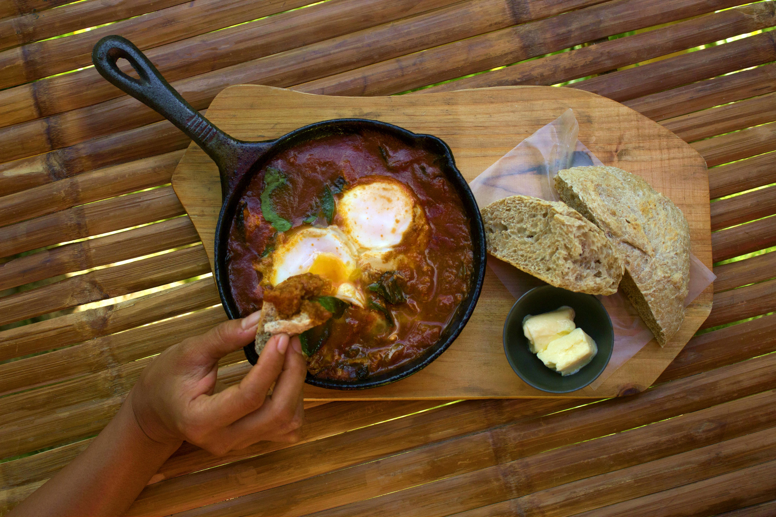 Mambajao Omelette with Ciabatta Bread