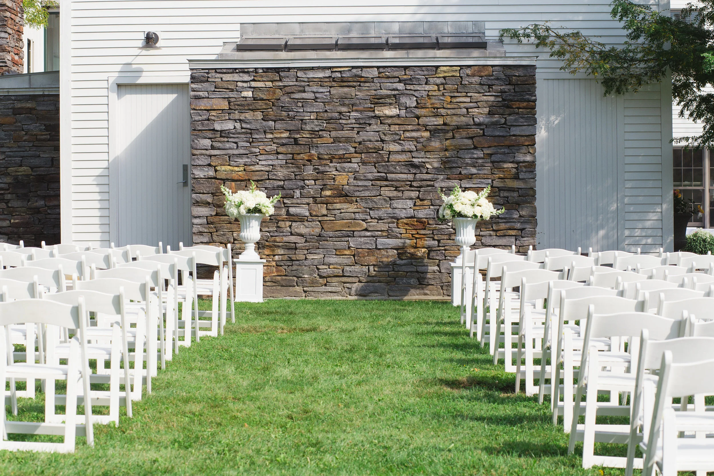 White Garden Chairs Ceremony Seating