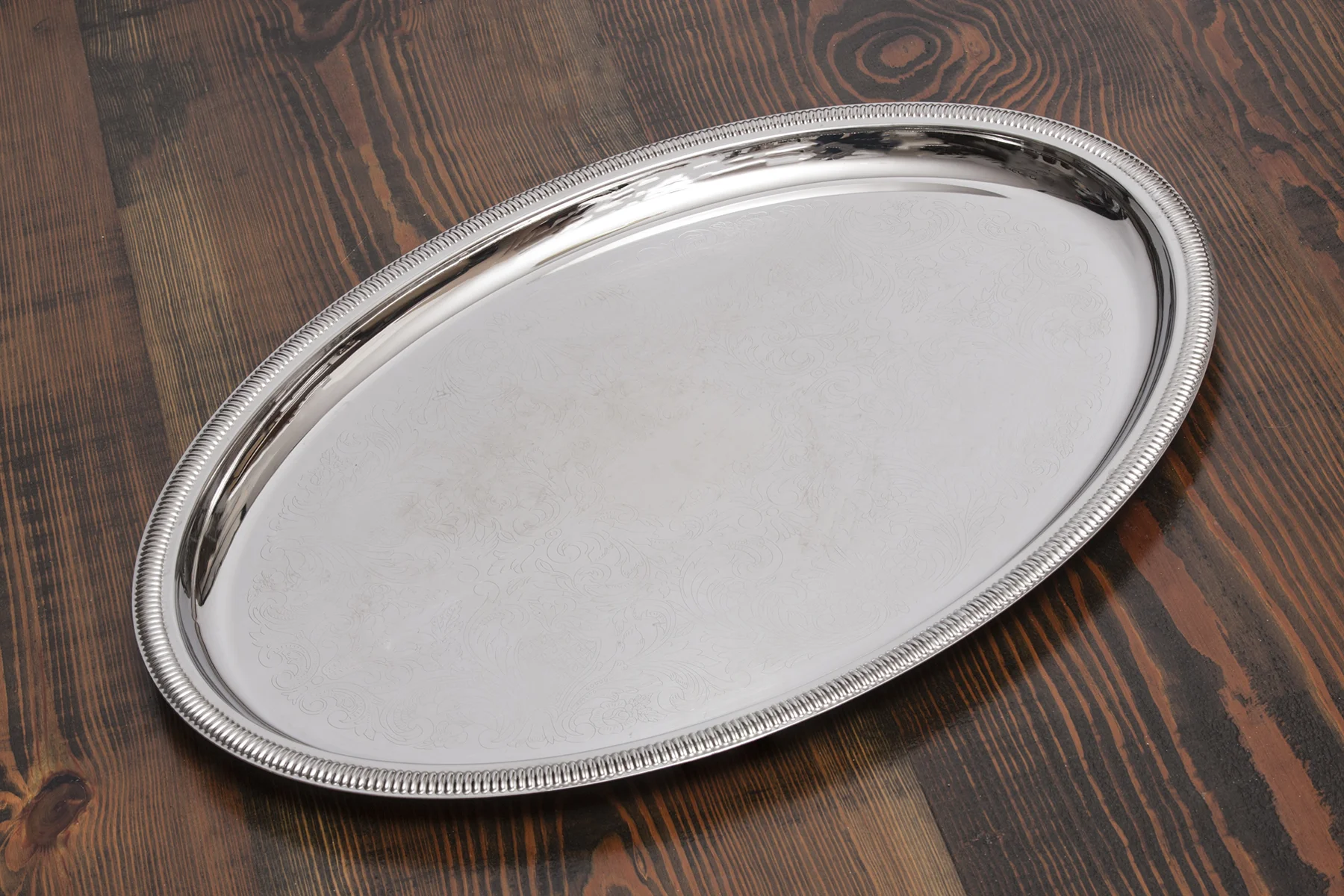 Oval Silver Serving Tray
