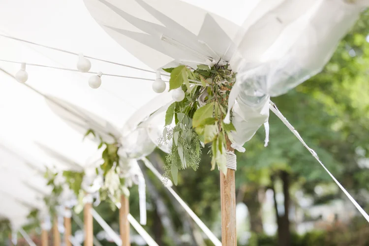 Tented wedding reception detail at a Woodstock Vermont wedding