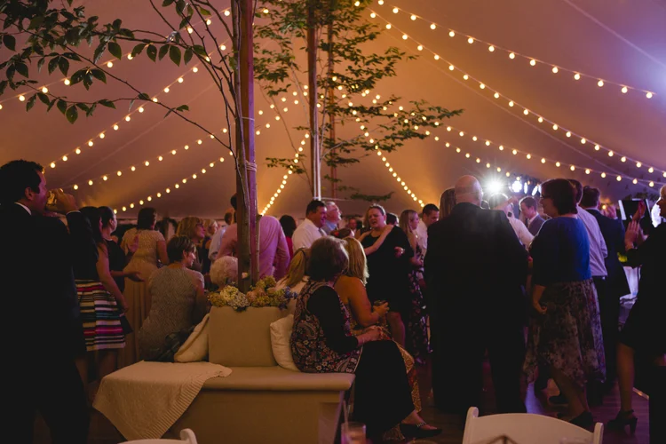 Evening tent wedding at the Woodstock Inn Woodstock Vermont