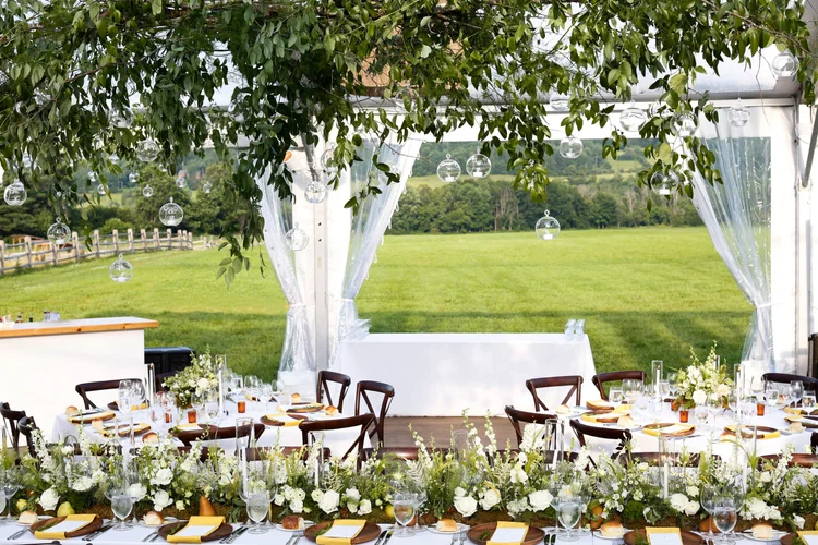 Wedding tent at Billings Farm and Museum in Woodstock VT