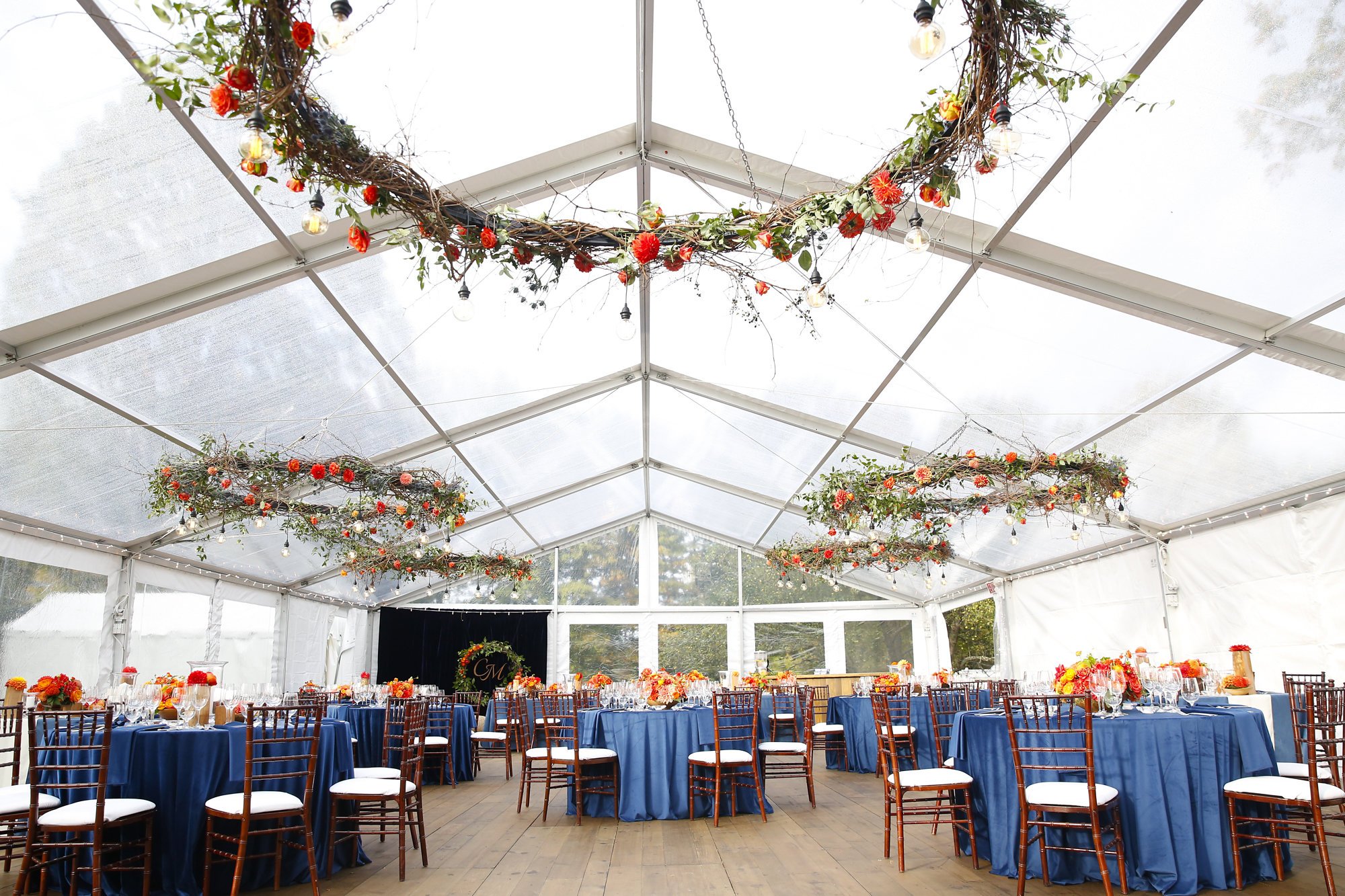 Beautiful tented wedding venue for a private estate wedding in Vermont
