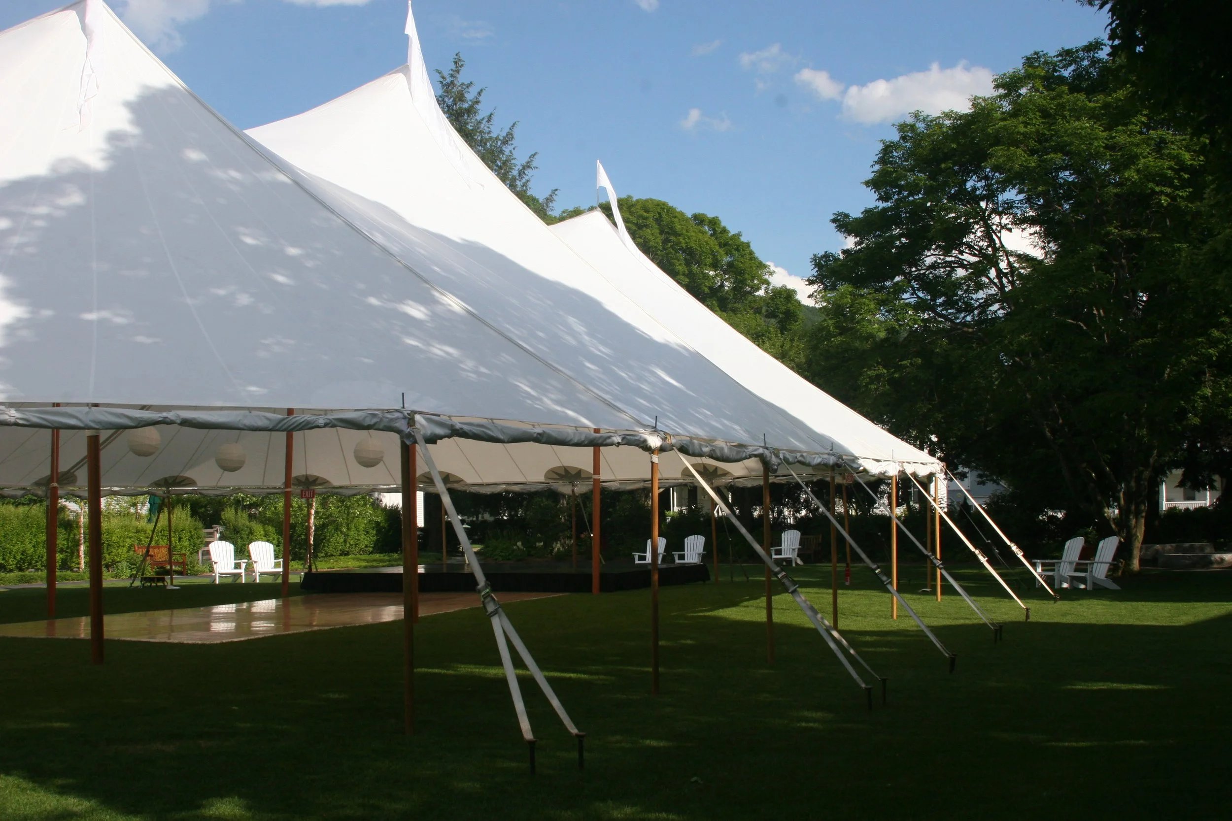 A wedding tent in an outdoor space in Woodstock Inn